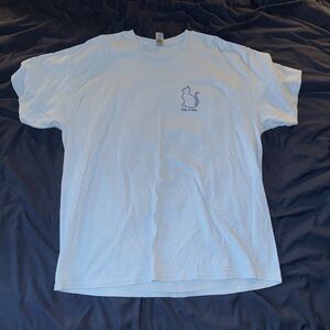 Unisex Light Blue Cat Graphic T-Shirt